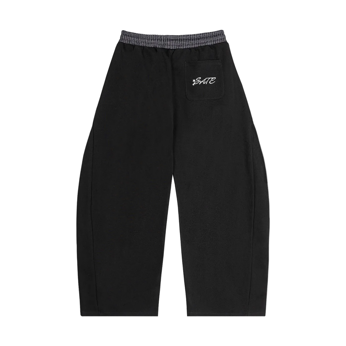 SATE Plaid Waistband Barrel Sweatpants