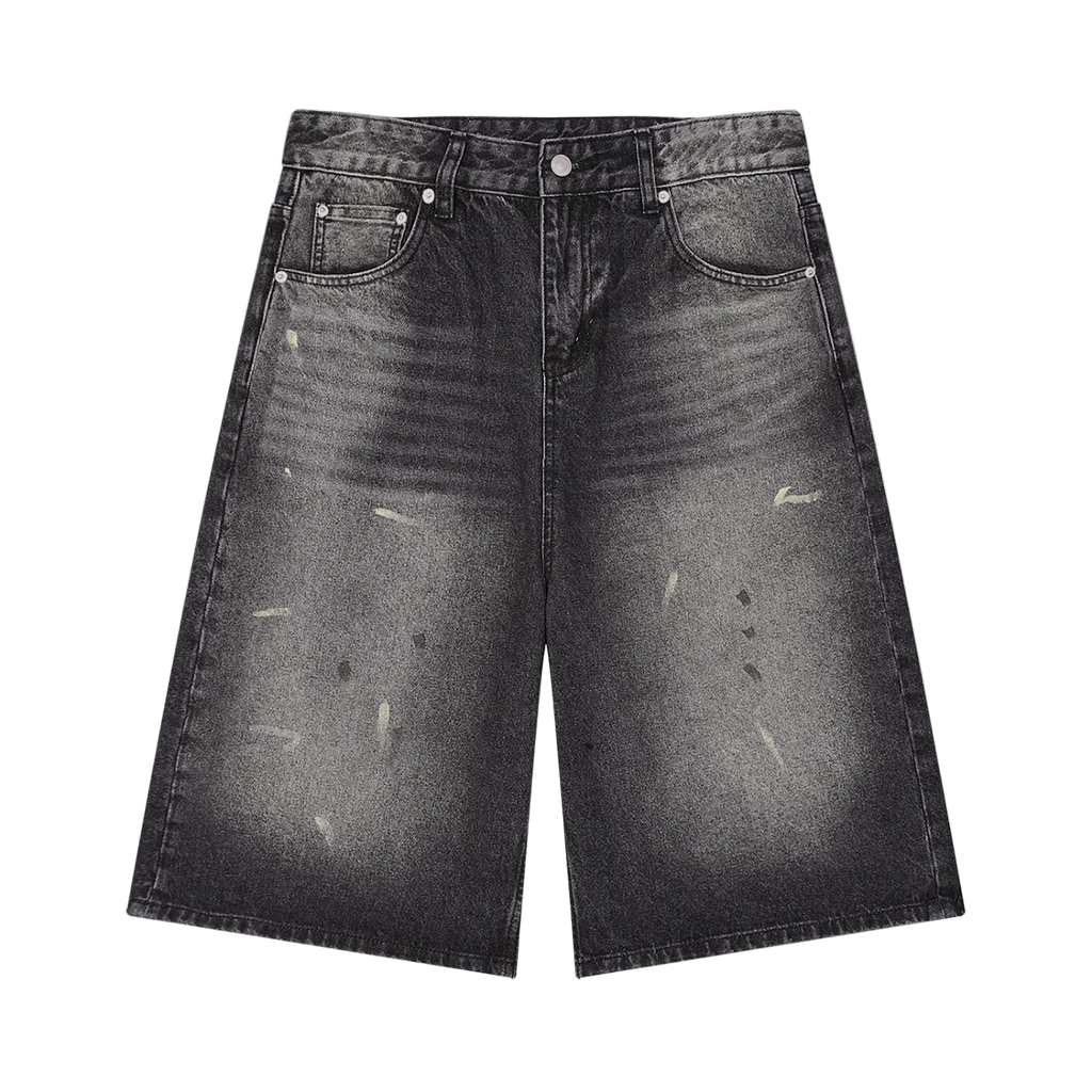 SATE Vintage Wash Wide Leg Denim Shorts