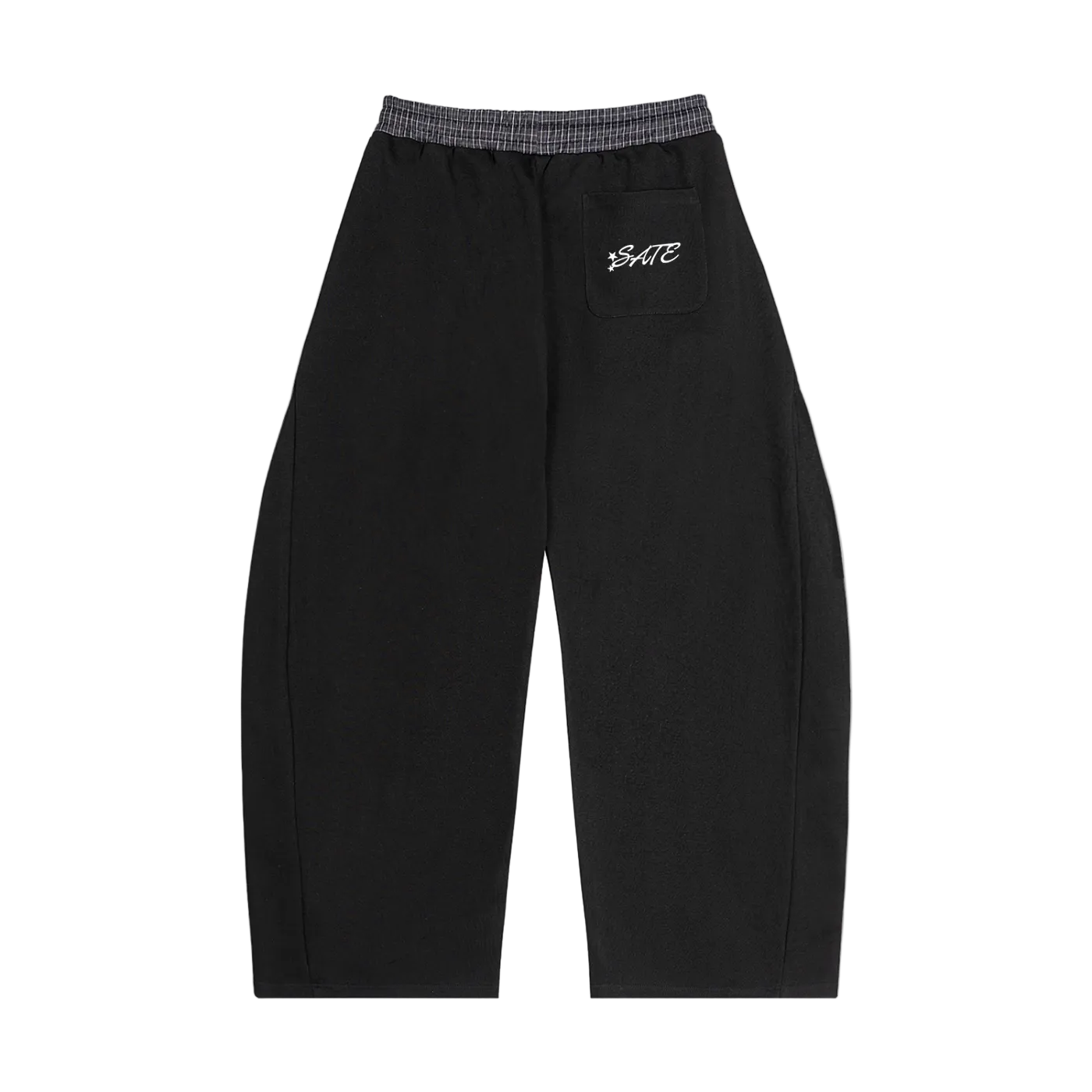 SATE Plaid Waistband Barrel Sweatpants