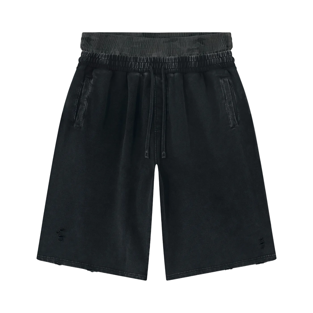 SATE Vintage Wash Distressed Wide Leg Shorts