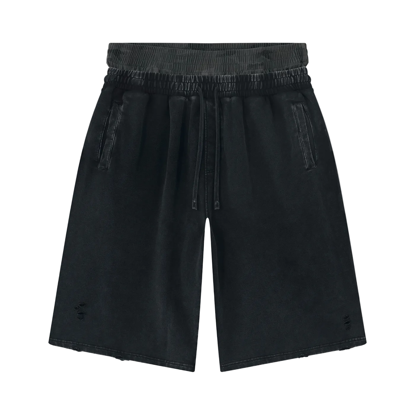 SATE Vintage Wash Distressed Wide Leg Shorts