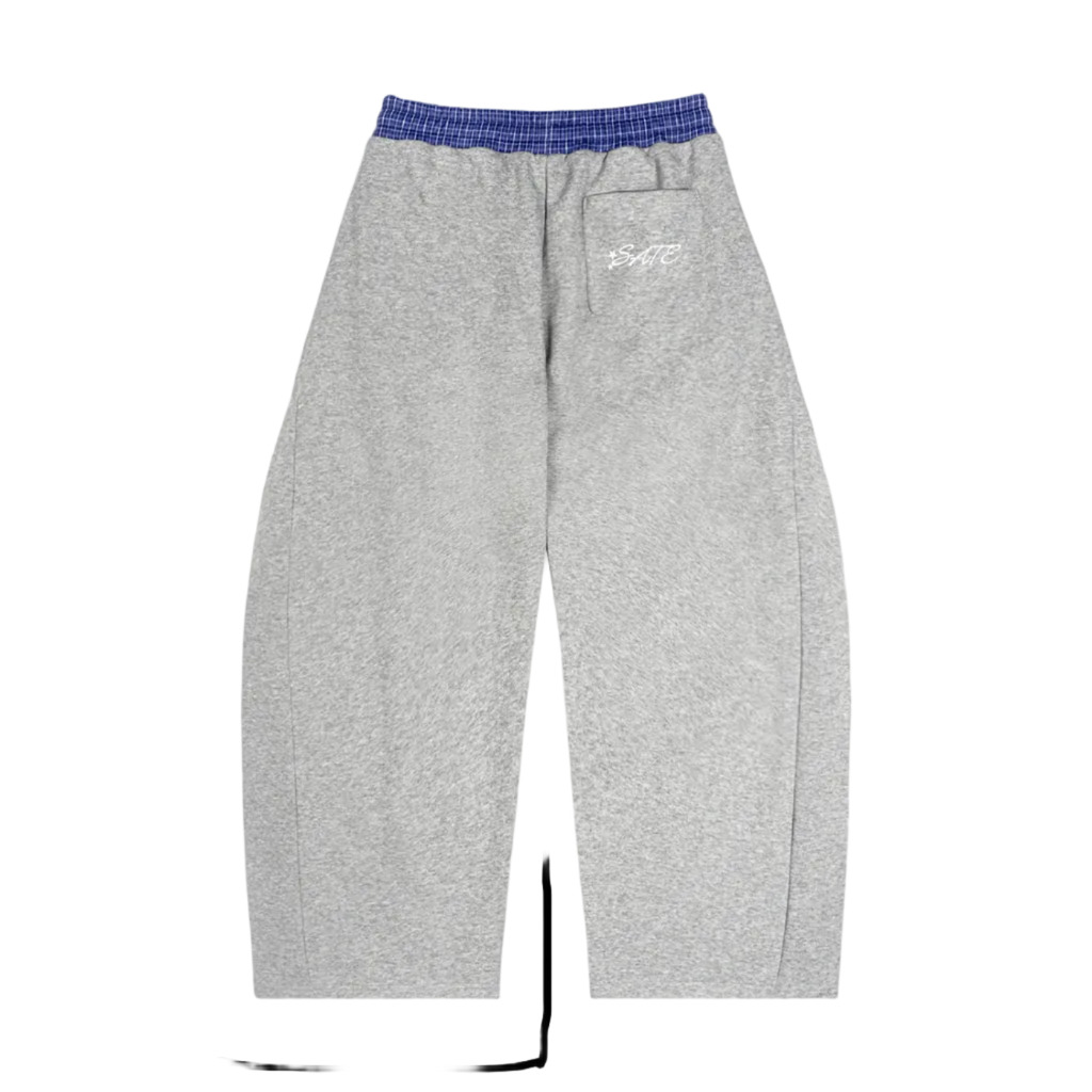 SATE Plaid Waistband Barrel Sweatpants