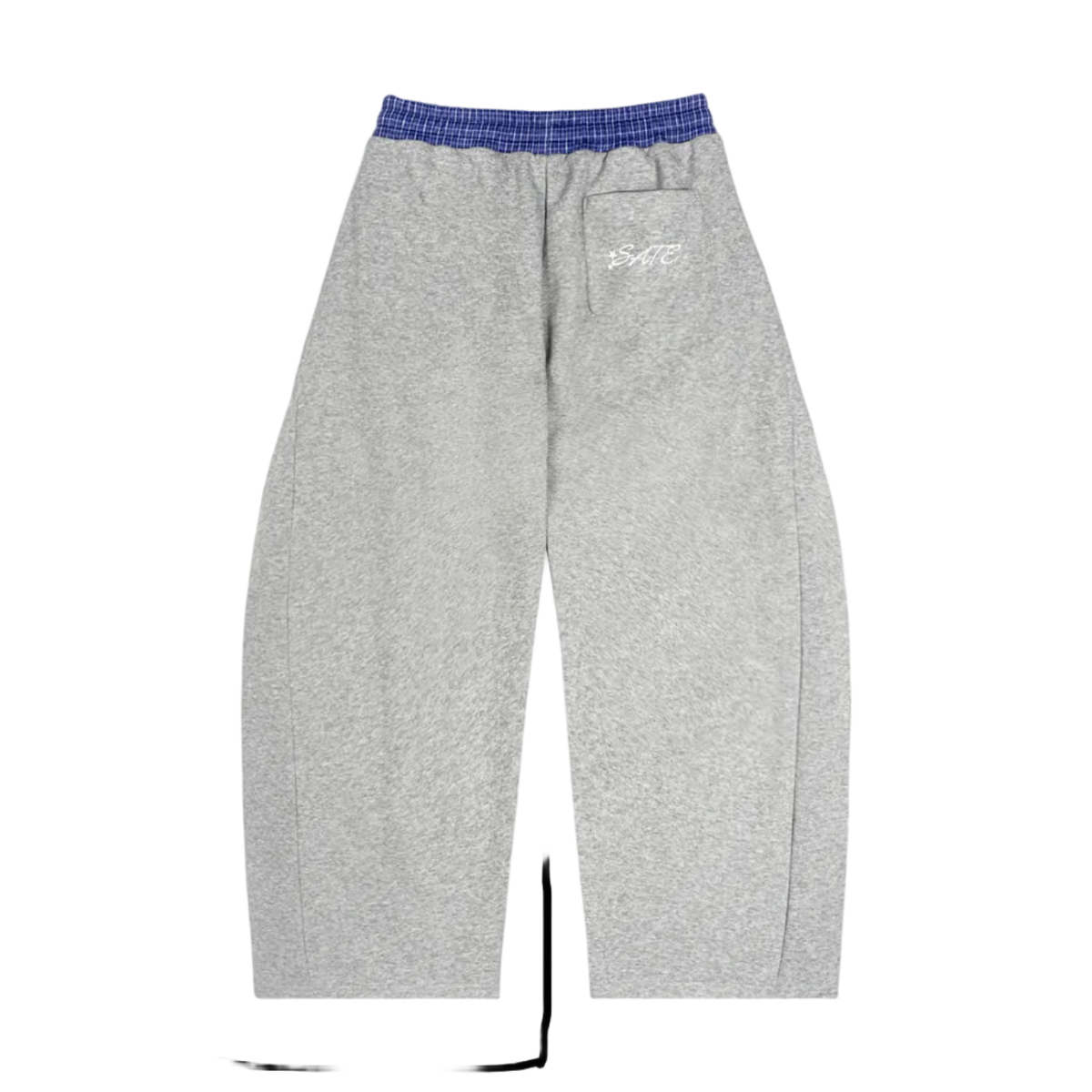 SATE Plaid Waistband Barrel Sweatpants