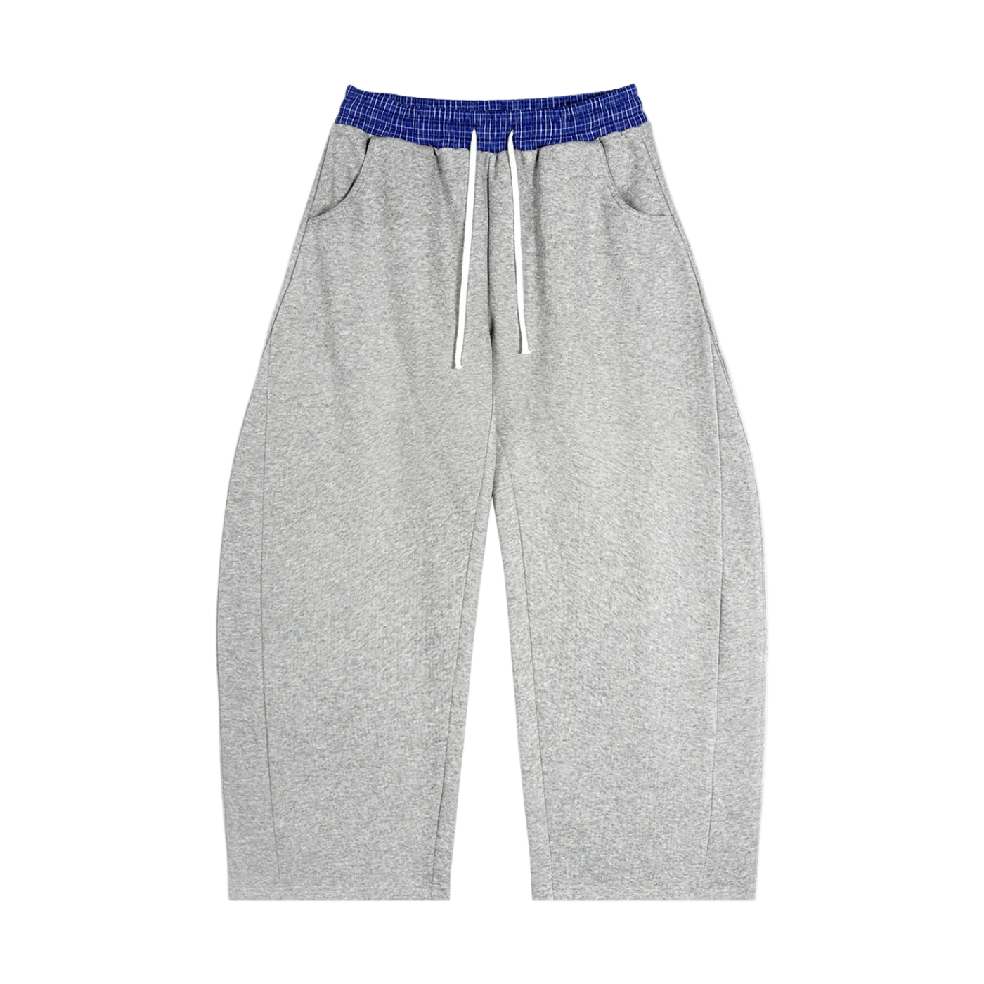 SATE Plaid Waistband Barrel Sweatpants