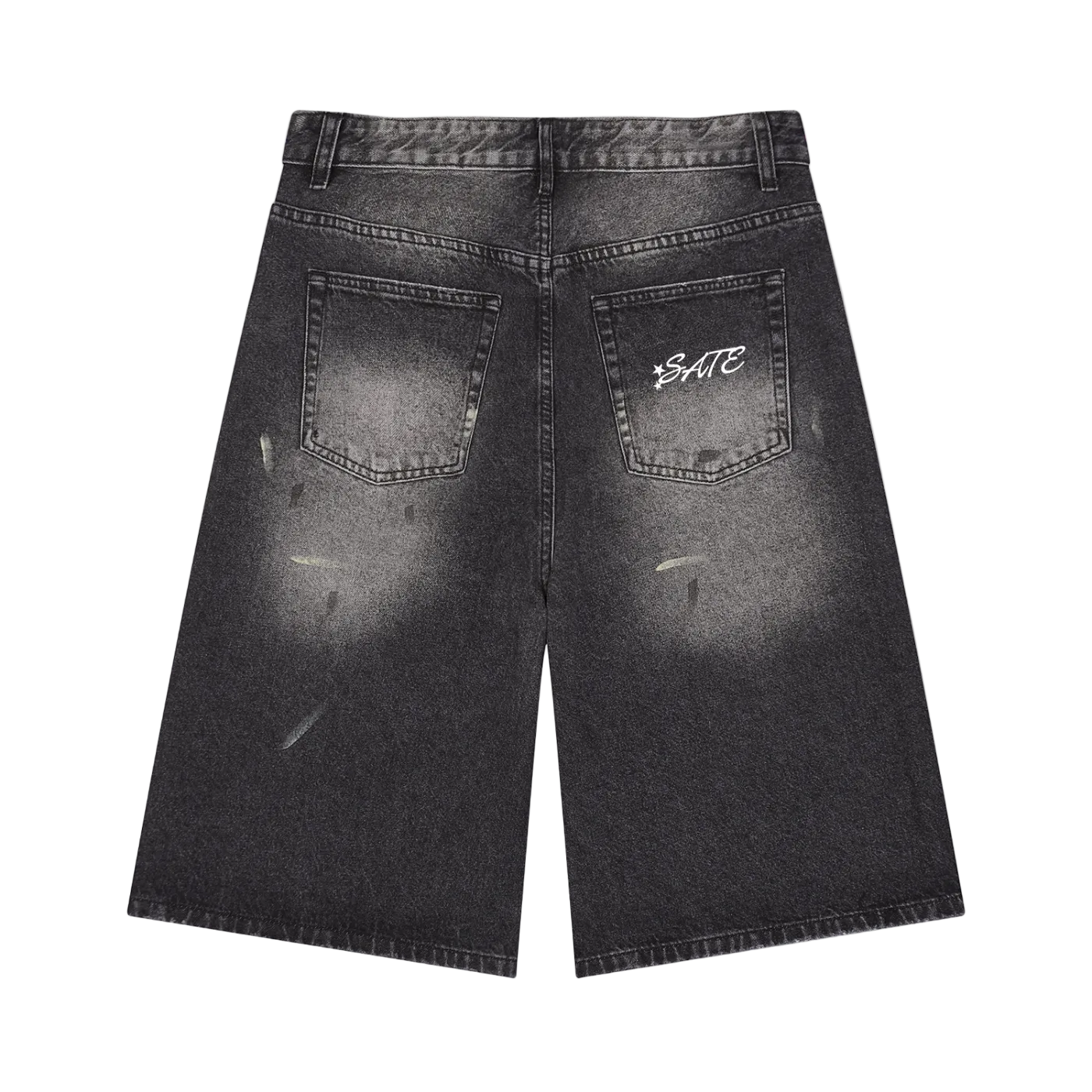 SATE Vintage Wash Wide Leg Denim Shorts