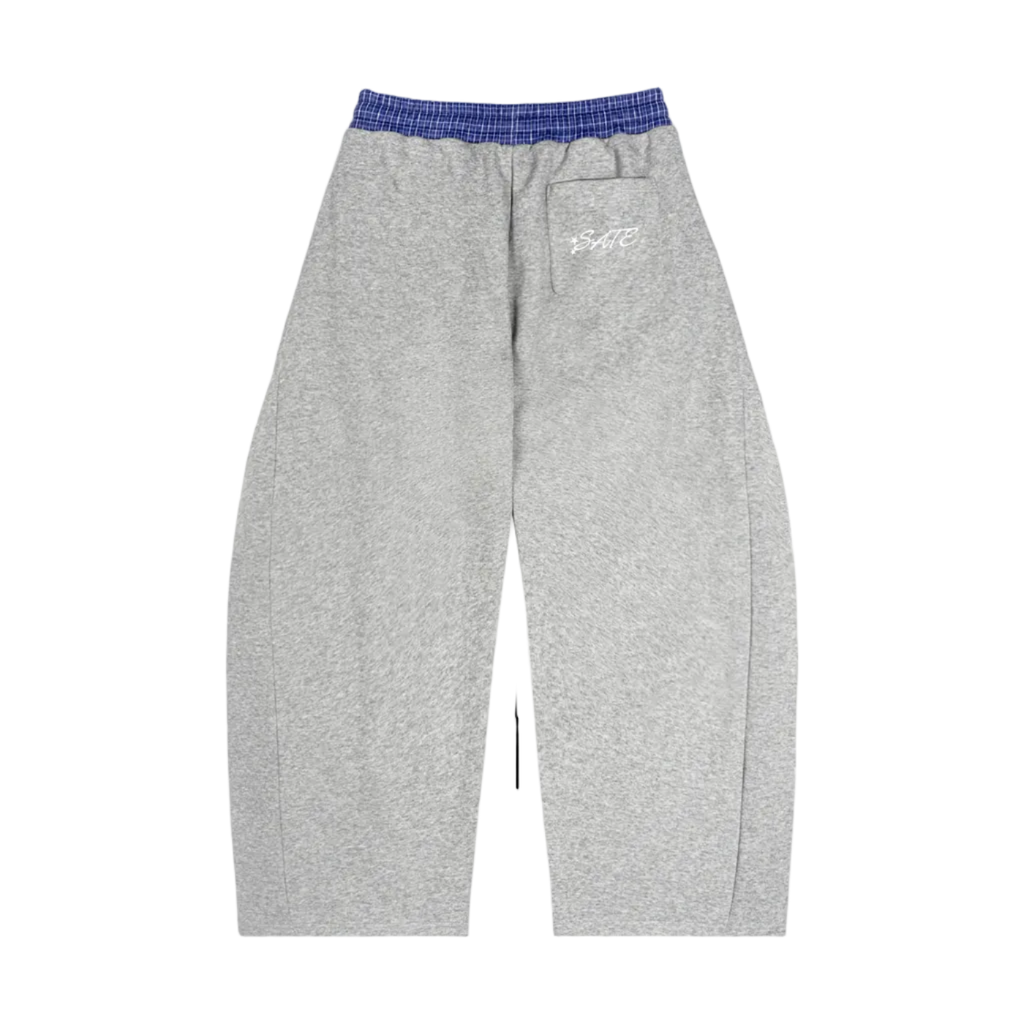 SATE Plaid Waistband Barrel Sweatpants