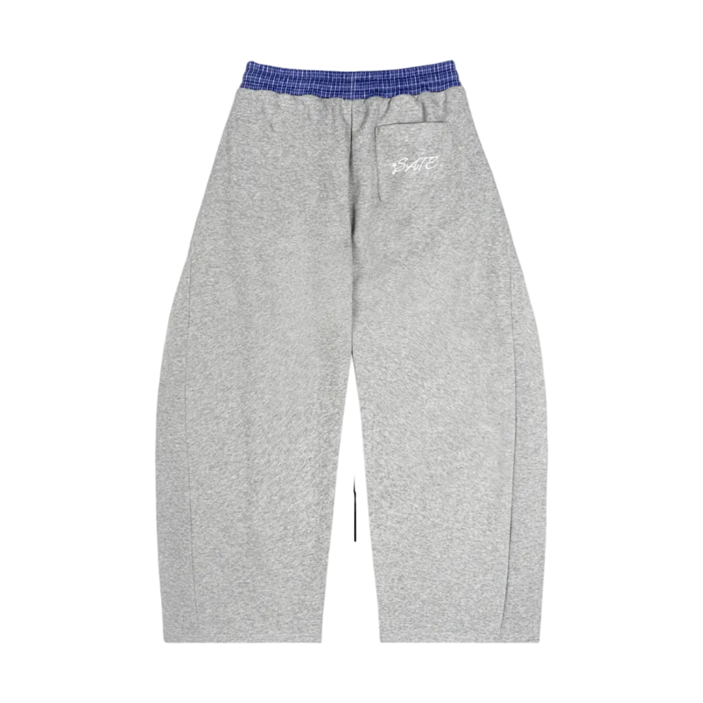 SATE Plaid Waistband Barrel Sweatpants