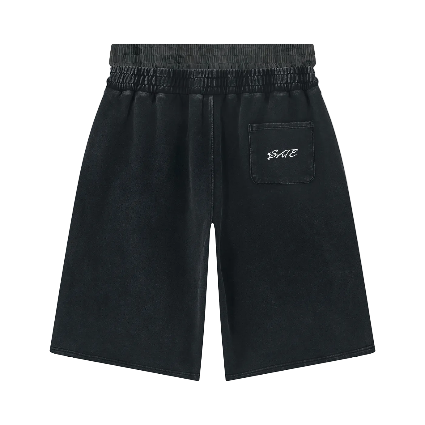 SATE Vintage Wash Distressed Wide Leg Shorts