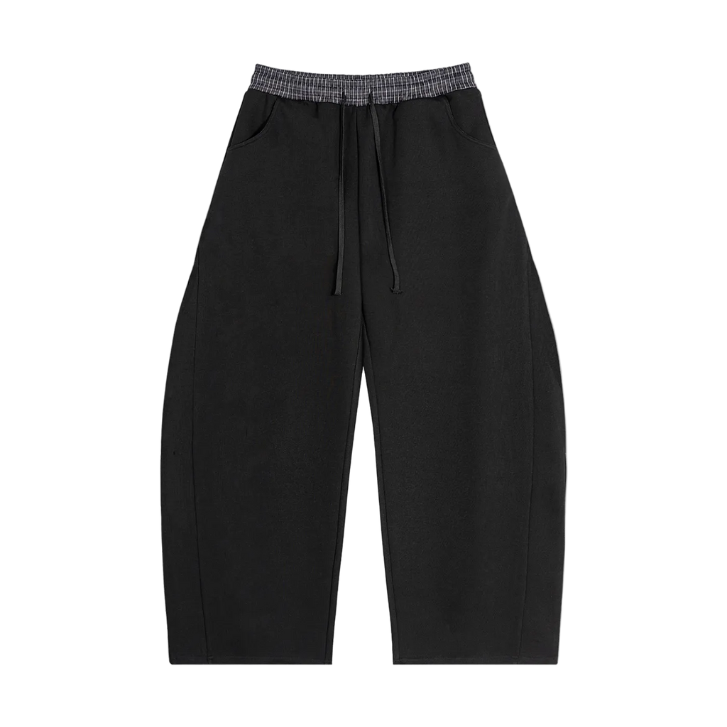 SATE Plaid Waistband Barrel Sweatpants